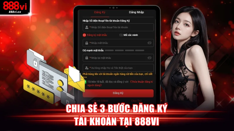 3 bước đăng ký tài khoản mới tại 888VI