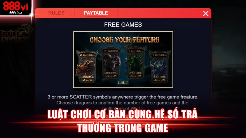Luật chơi cơ bản cùng hệ số trả thưởng trong game