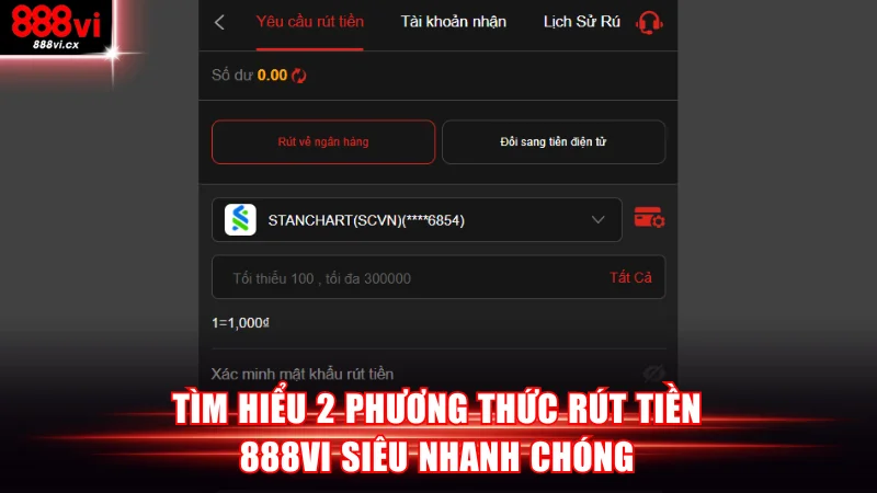 Tìm hiểu 2 phương thức rút tiền 888VI siêu nhanh chóng