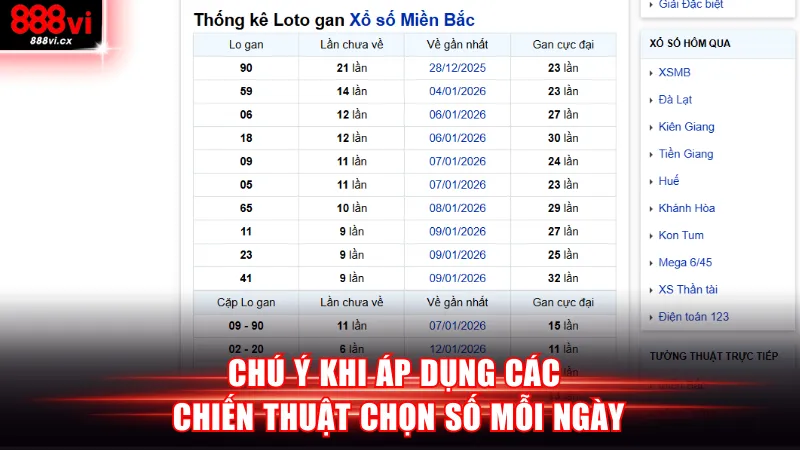 Chú ý khi áp dụng các chiến thuật chọn số mỗi ngày