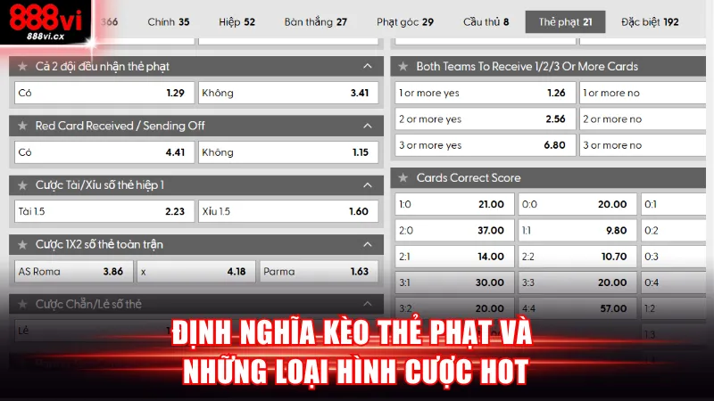 Định nghĩa kèo thẻ phạt và những loại hình cược hot